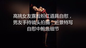 高挑女友露脸粉红道具自慰，男友手持镜头拍摄，近景特写自慰中鲍鱼细节